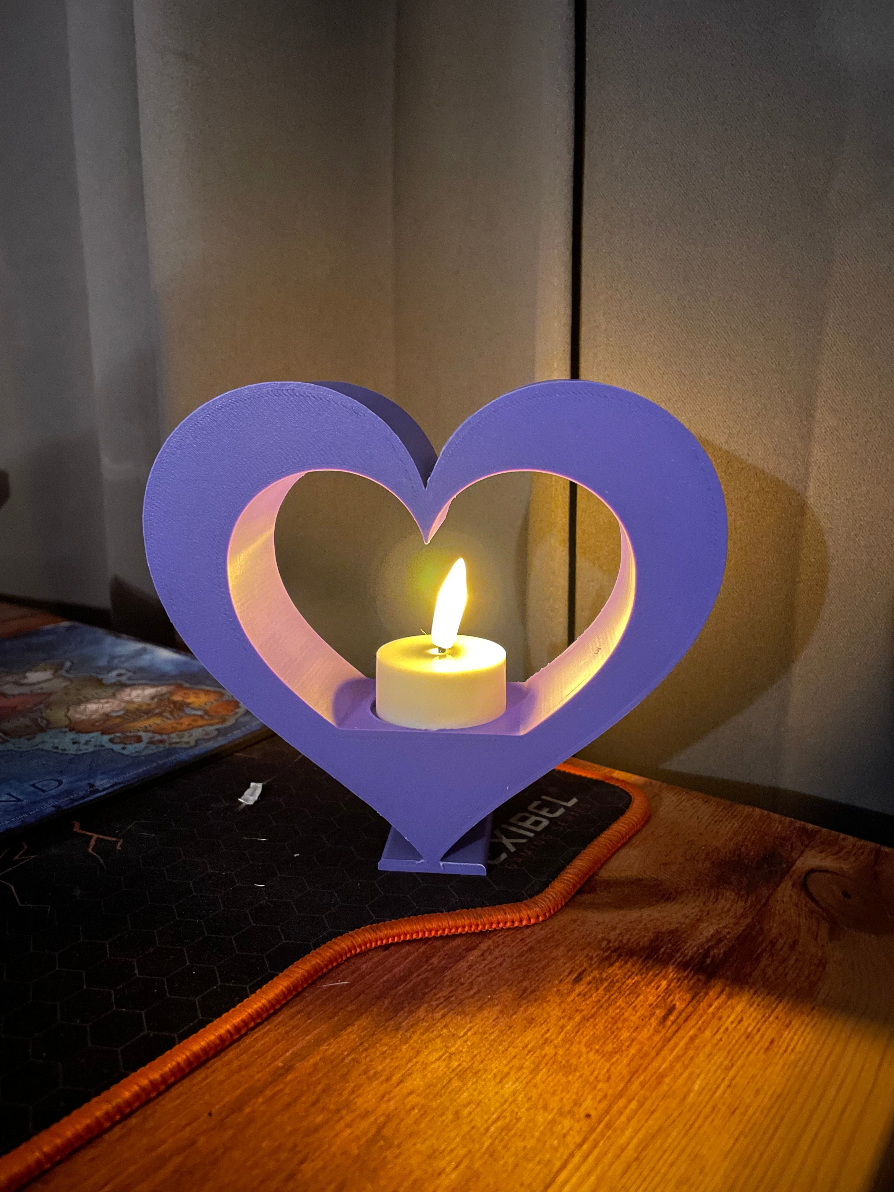 Hjärtformad LED-värmeljus hållare