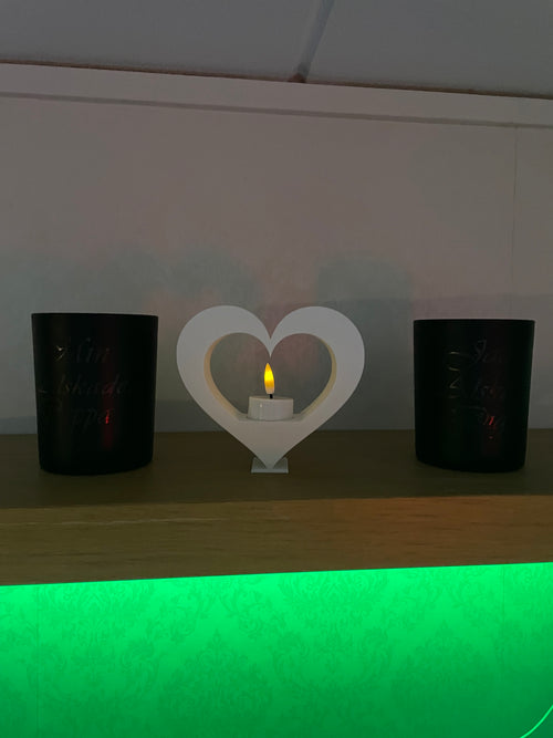 Hjärtformad LED-värmeljus hållare