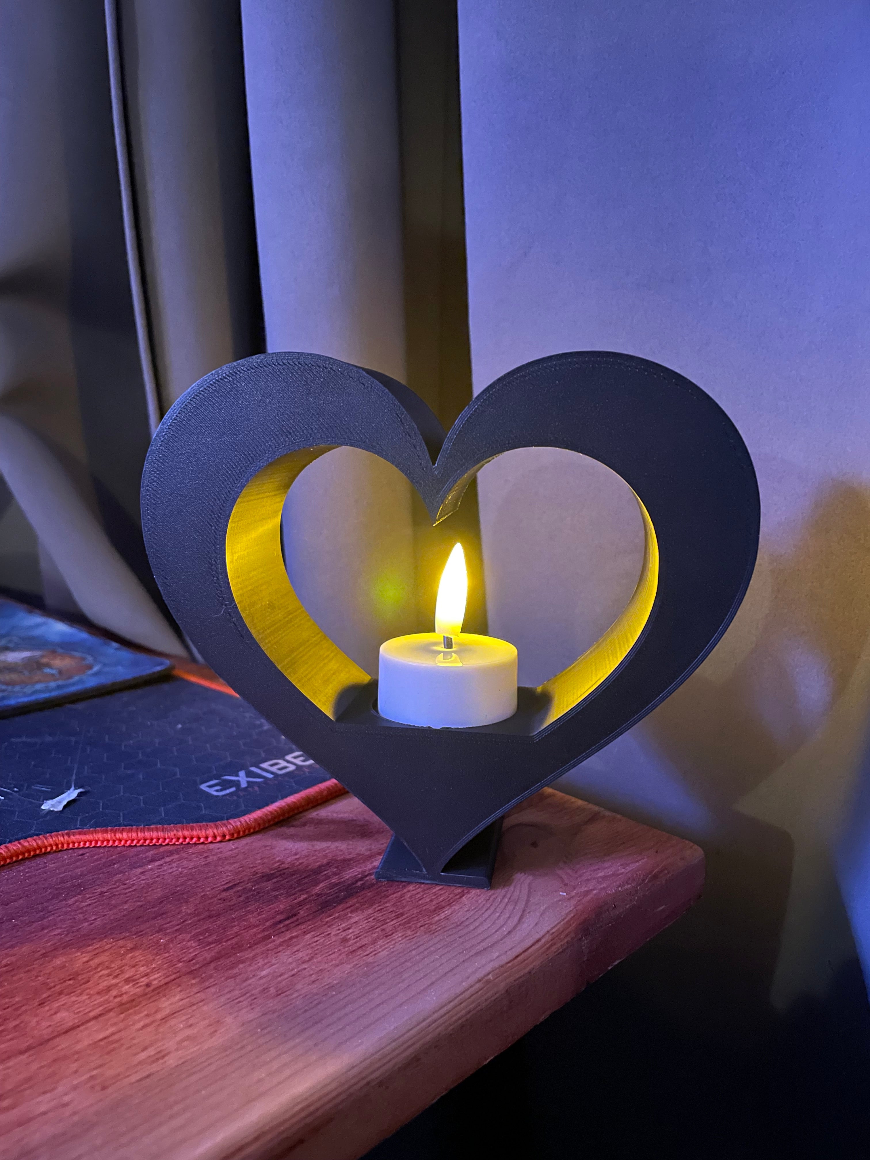 Hjärtformad LED-värmeljus hållare